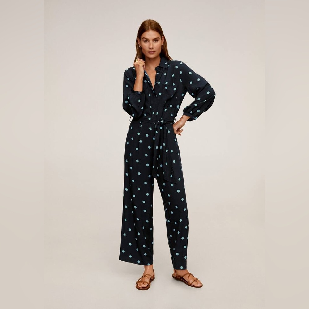 Polka-dot long jumpsuit MANGO